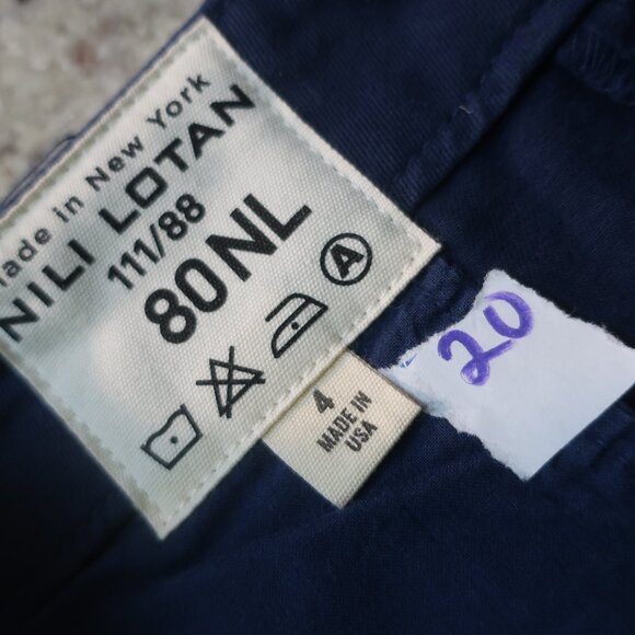 Womens Nili Lotan Blue Khaki Pants 4 - Picture 7 of 7